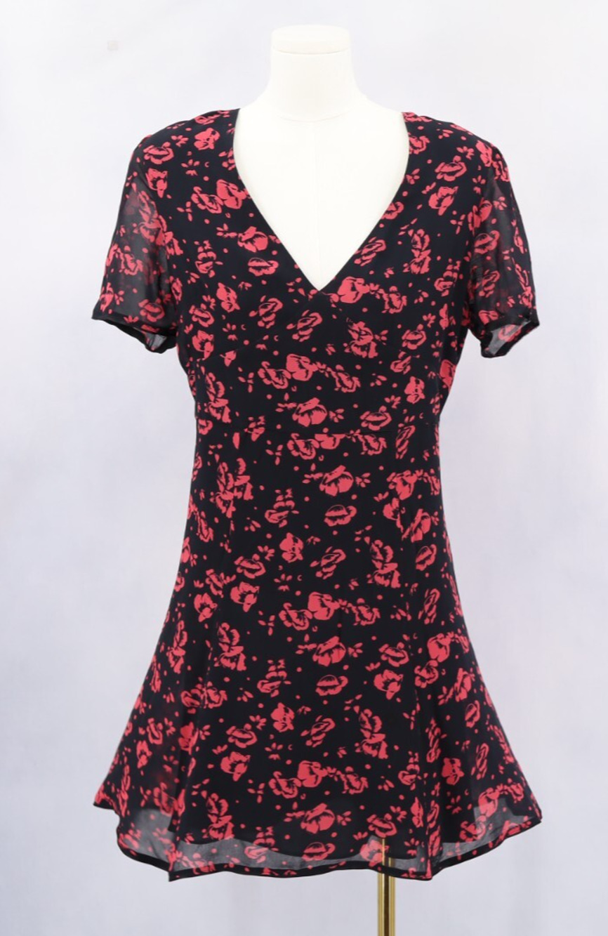 AllSaints Mini Summer Dress Women's Sz 6 Luca Eira Floral Print Viscose